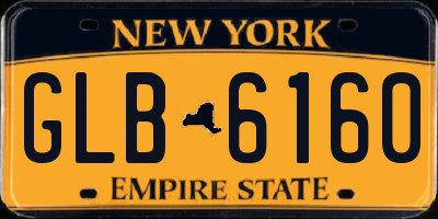NY license plate GLB6160