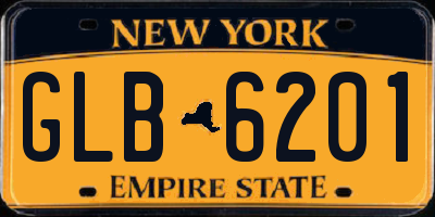 NY license plate GLB6201