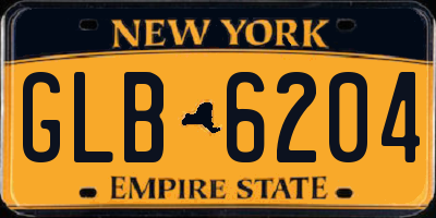 NY license plate GLB6204