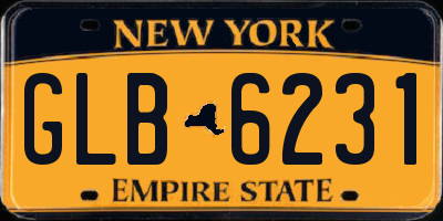NY license plate GLB6231