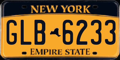 NY license plate GLB6233