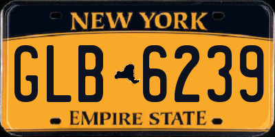 NY license plate GLB6239