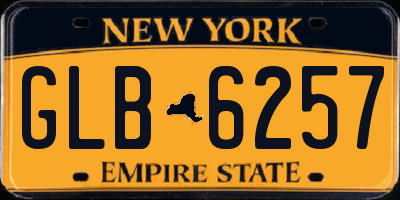 NY license plate GLB6257