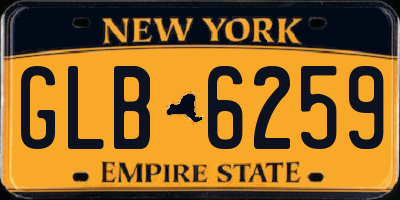 NY license plate GLB6259