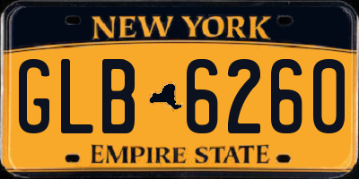 NY license plate GLB6260