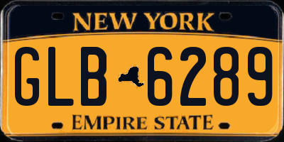 NY license plate GLB6289