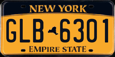 NY license plate GLB6301