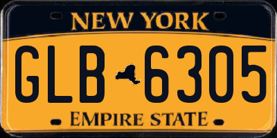 NY license plate GLB6305