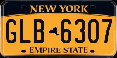NY license plate GLB6307