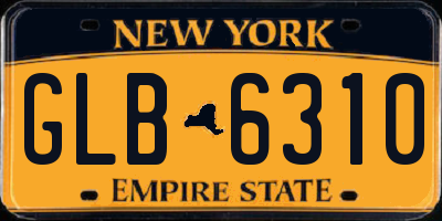 NY license plate GLB6310