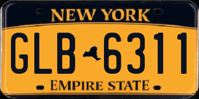 NY license plate GLB6311