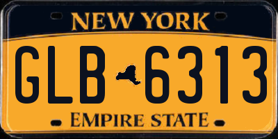 NY license plate GLB6313