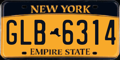 NY license plate GLB6314