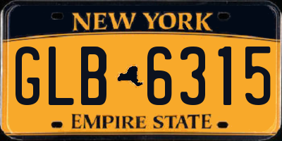 NY license plate GLB6315