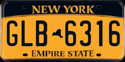 NY license plate GLB6316