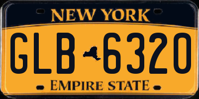 NY license plate GLB6320
