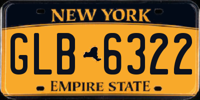 NY license plate GLB6322