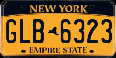 NY license plate GLB6323
