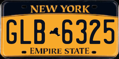 NY license plate GLB6325