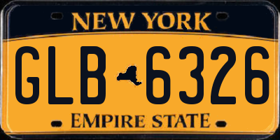 NY license plate GLB6326