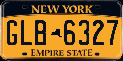 NY license plate GLB6327