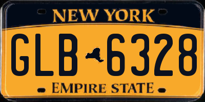 NY license plate GLB6328