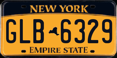 NY license plate GLB6329