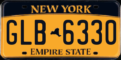 NY license plate GLB6330