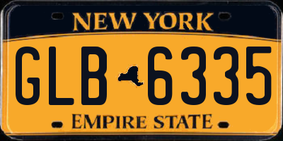 NY license plate GLB6335