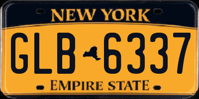 NY license plate GLB6337