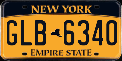 NY license plate GLB6340