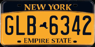 NY license plate GLB6342