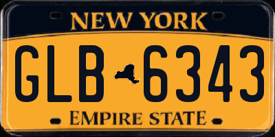 NY license plate GLB6343