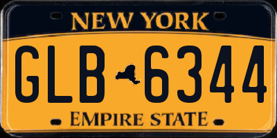 NY license plate GLB6344