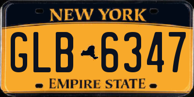 NY license plate GLB6347