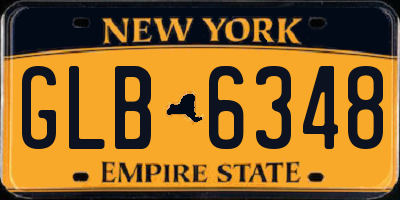 NY license plate GLB6348