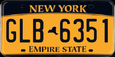 NY license plate GLB6351