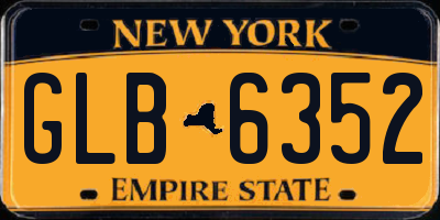 NY license plate GLB6352