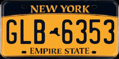 NY license plate GLB6353
