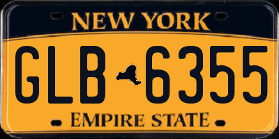 NY license plate GLB6355