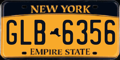 NY license plate GLB6356