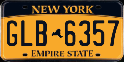NY license plate GLB6357