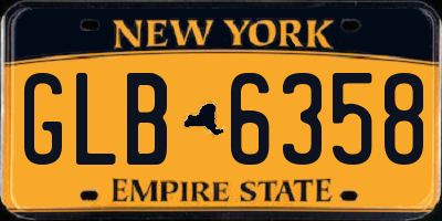NY license plate GLB6358