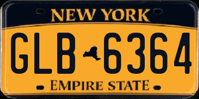 NY license plate GLB6364