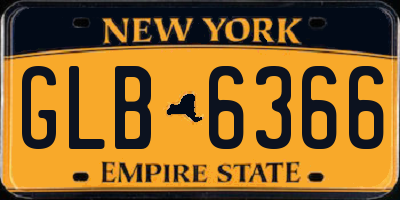 NY license plate GLB6366