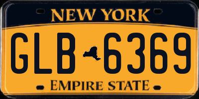 NY license plate GLB6369