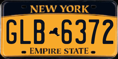 NY license plate GLB6372