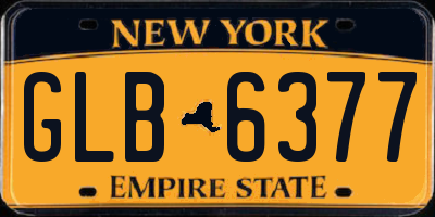NY license plate GLB6377