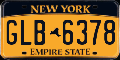 NY license plate GLB6378