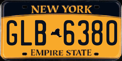 NY license plate GLB6380